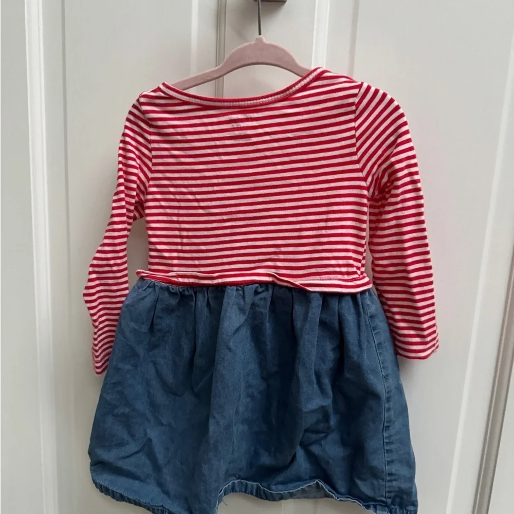 Carter’s 2T Girls Red, White and Blue Long Sleeve Dress